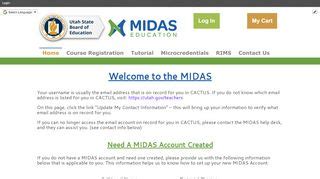 Midas usbe - Course ID : 60841. Description. This course is designed to support paraeducators and the educators and administrators who work with and supervise them. Course content includes: an introduction for paraeducators, instructional strategies, professionalism and ethics, positive learning environments, effective communication, and foundations of ...
